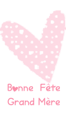 bonne fête grand mère coeur rose
